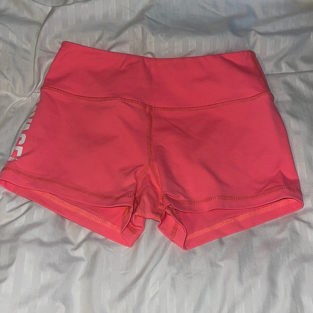 Savage Barbell pink athletic shorts